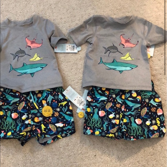 Cat/&Jack Swim Shirt Spf 50 6-9 Months Get 2 For One .